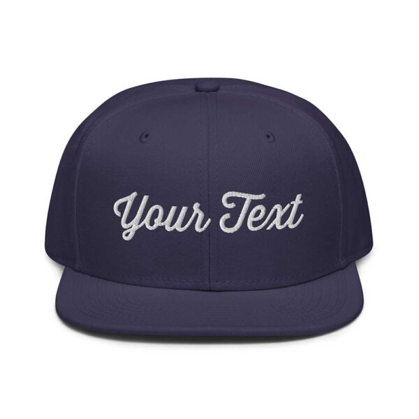 Navy Blue Snapback (White Stitch, Cursive) - Image 8