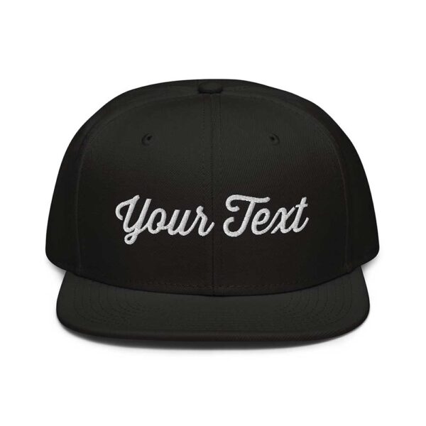 Black Snapback (White Stitch, Cursive) - Image 8