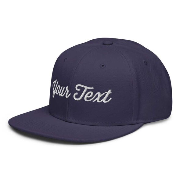 Navy Blue Snapback (White Stitch, Cursive)