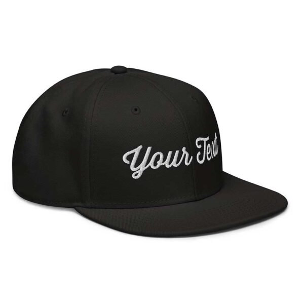 Black Snapback (White Stitch, Cursive) - Image 9