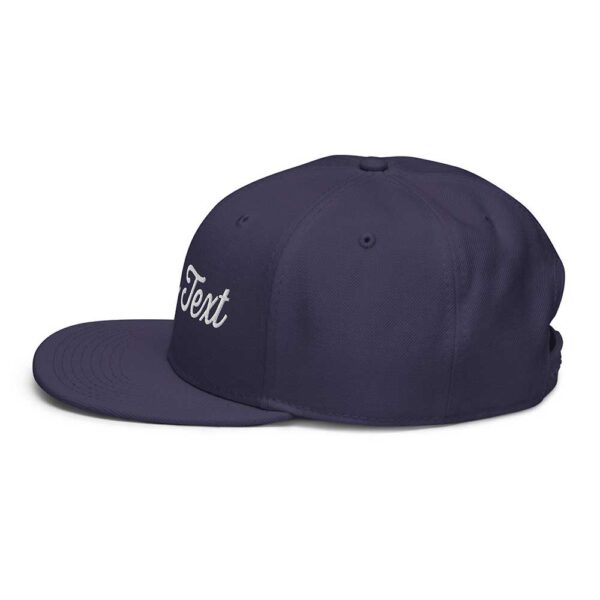 Navy Blue Snapback (White Stitch, Cursive) - Image 6