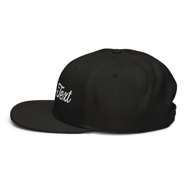 Black Snapback (White Stitch, Cursive) - Image 6