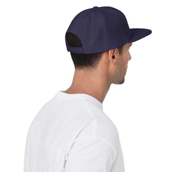 Navy Blue Snapback (White Stitch, Cursive) - Image 5