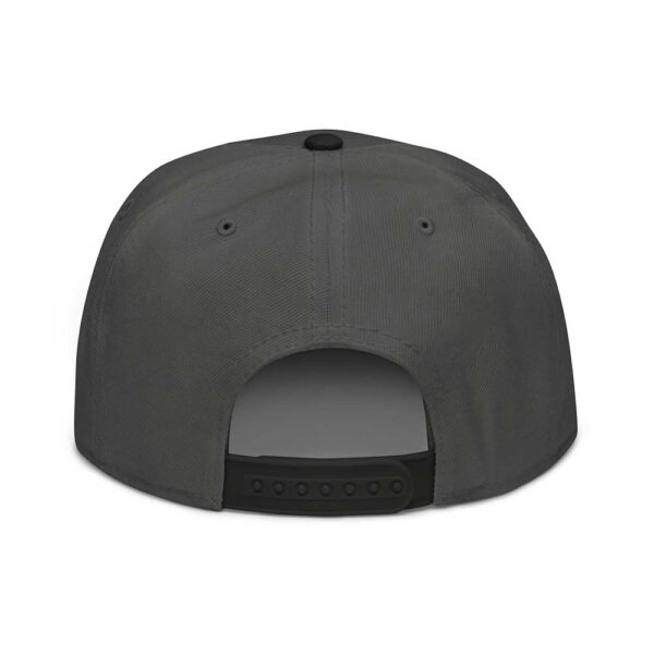 Black/Charcoal Gray/Charcoal Gray Snapback (White Stitch, Cursive) - Image 9