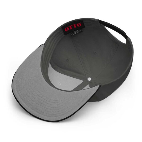 Black/Charcoal Gray/Charcoal Gray Snapback (White Stitch, Cursive) - Image 6