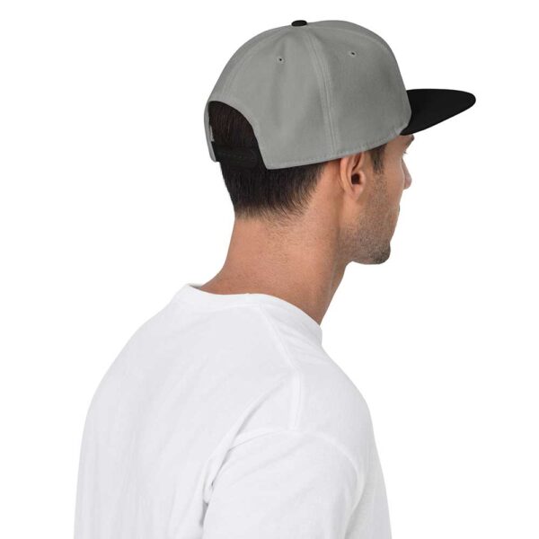 Black/Gray/Gray Snapback (White Stitch, Cursive) - Image 2