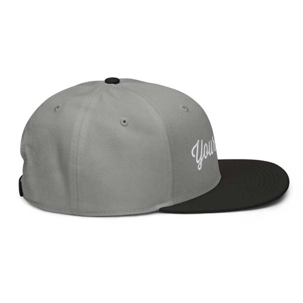 Black/Gray/Gray Snapback (White Stitch, Cursive) - Image 7