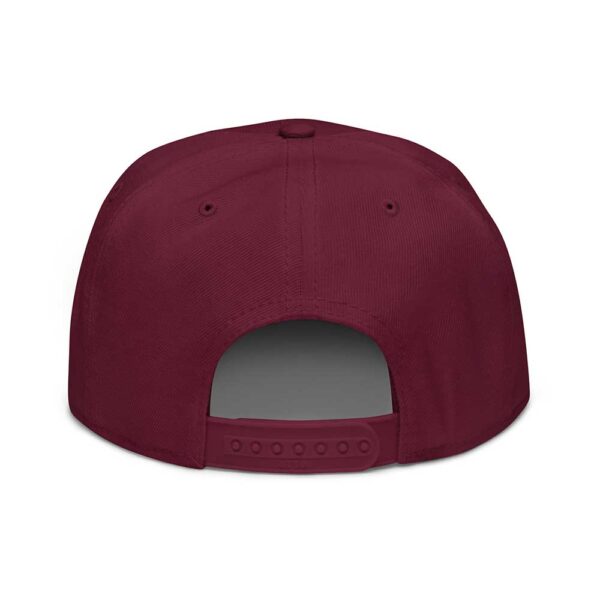 Burgundy Maroon Snapback (White Stitch, Cursive) - Image 2