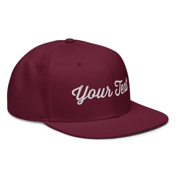 Burgundy Maroon Snapback (White Stitch, Cursive) - Image 8