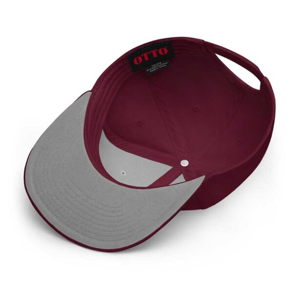 Burgundy Maroon Snapback (White Stitch, Cursive) - Image 6