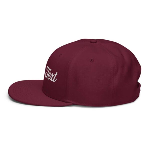 Burgundy Maroon Snapback (White Stitch, Cursive) - Image 5