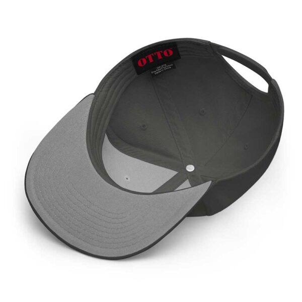 Charcoal Gray Snapback (White Stitch, Cursive) - Image 6