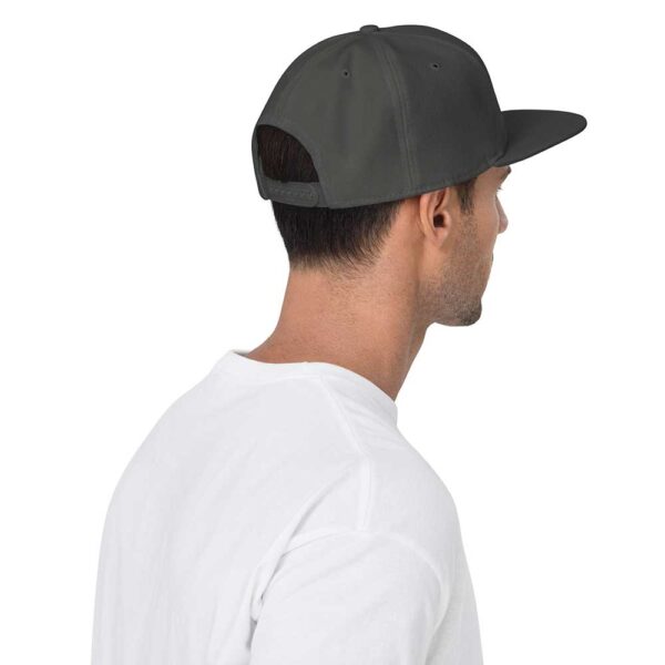 Charcoal Gray Snapback (White Stitch, Cursive) - Image 4