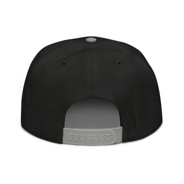 Gray/Black/Black Snapback (White Stitch, Cursive) - Image 8