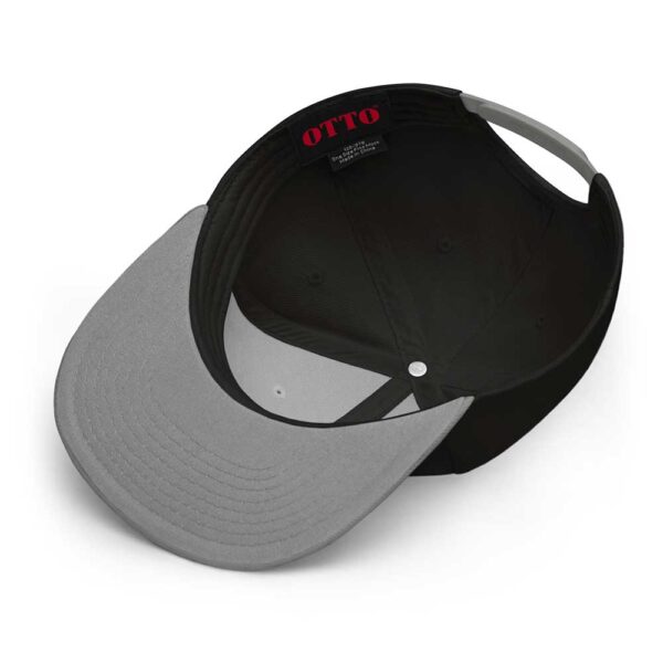 Gray/Black/Black Snapback (White Stitch, Cursive) - Image 5