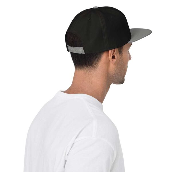 Gray/Black/Black Snapback (White Stitch, Cursive) - Image 3