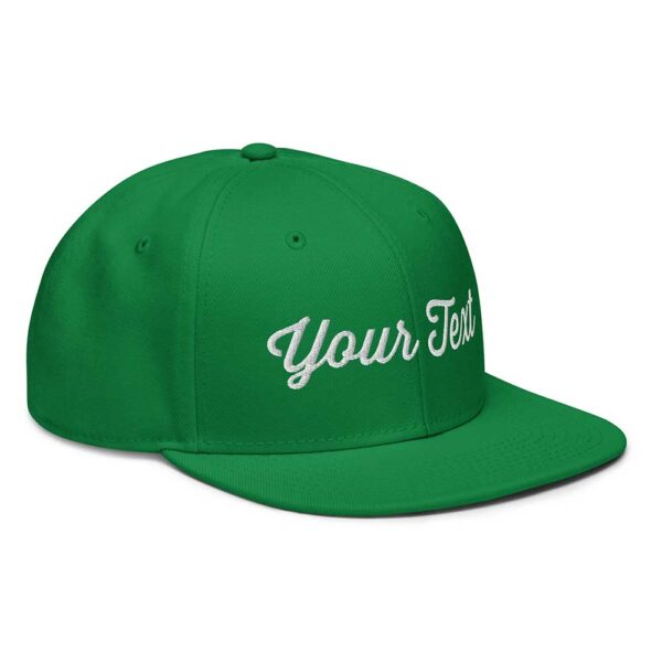 Kelly Green Snapback (White Stitch, Cursive) - Image 8