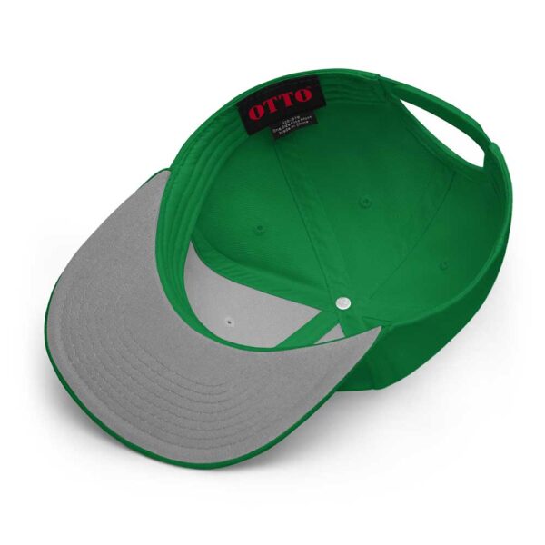 Kelly Green Snapback (White Stitch, Cursive) - Image 6