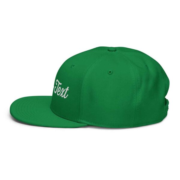 Kelly Green Snapback (White Stitch, Cursive) - Image 5