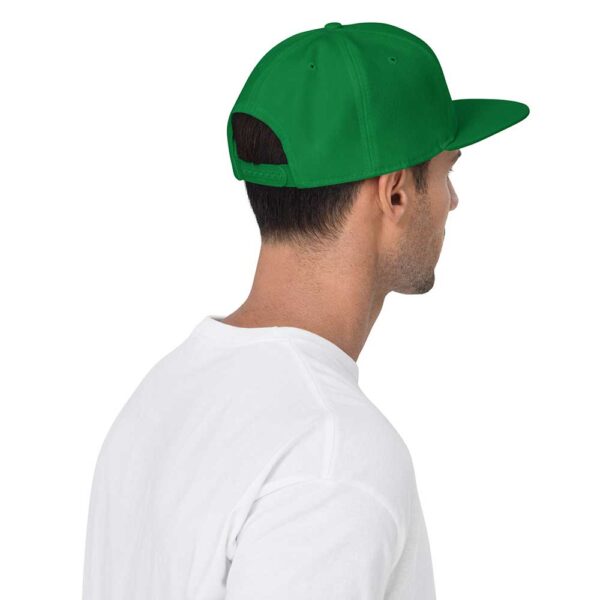 Kelly Green Snapback (White Stitch, Cursive) - Image 4