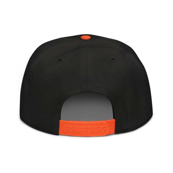 Orange/Black/Black Snapback (White Stitch, Cursive) - Image 9