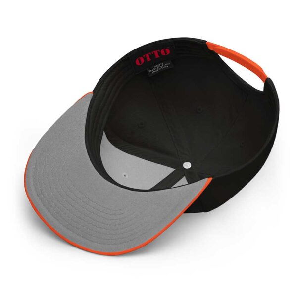 Orange/Black/Black Snapback (White Stitch, Cursive) - Image 6