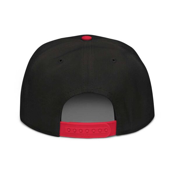 Red/Black/Black Snapback (White Stitch, Cursive) - Image 9