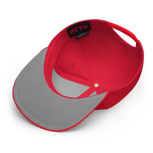 Red Snapback (White Stitch, Cursive) - Image 7