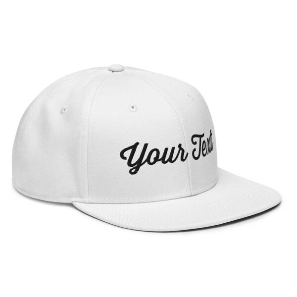 White/Black Snapback (White Stitch, Cursive) - Image 8