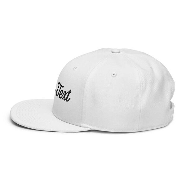 White/Black Snapback (White Stitch, Cursive) - Image 5