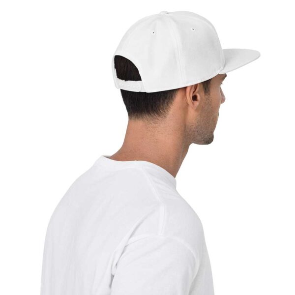 White/Black Snapback (White Stitch, Cursive) - Image 4