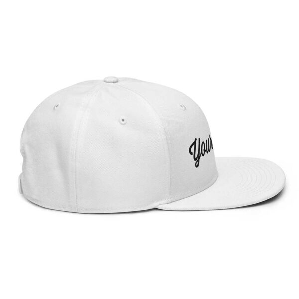 White/Black Snapback (White Stitch, Cursive) - Image 3