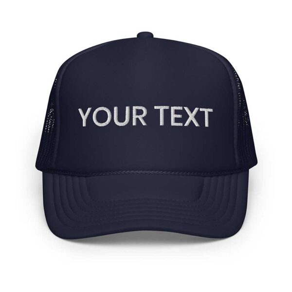 Navy Foam Trucker Hat (White Text)