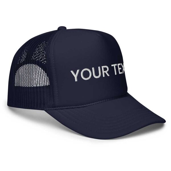 Navy Foam Trucker Hat (White Text) - Image 4