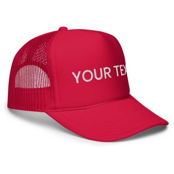 Red Foam Trucker Hat (White Text) - Image 4