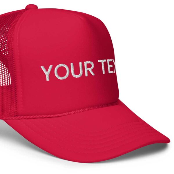 Red Foam Trucker Hat (White Text) - Image 3