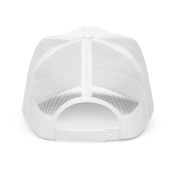 White Foam Trucker Hat (Black Text) - Image 2