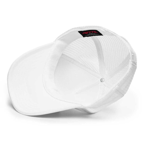 White Foam Trucker Hat (Black Text) - Image 5